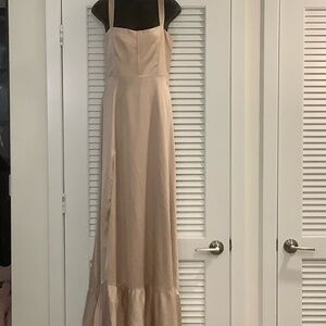 Show Me Your Mumu Beige Corset Maxi Dress Romantic Beach Vacation Flowy M Resort